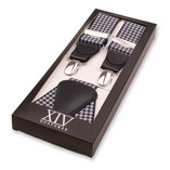 XIV Bretelles Pied-de-poule - Bleu foncé - Thumbnail 1