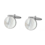 Boutons de Manchette Ronds - Mother of Pearl - Thumbnail 1