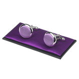 Boutons de manchette homme lilas - Thumbnail 1