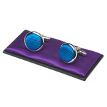 Boutons de manchette bleu vif - Thumbnail 1