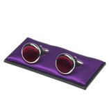 Boutons de manchette homme bordeaux - Thumbnail 1