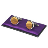 Boutons de manchette homme jaune moutarde - Thumbnail 1