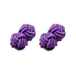 Boutons de manchette en tissu Violet - Thumbnail 1