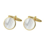 Boutons de manchette Gold Mother of Pearl - Thumbnail 1