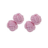 Boutons de manchette en tissu rose clair - Thumbnail 1