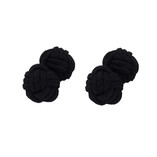 Boutons de manchette en tissu Noir - Thumbnail 1