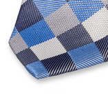 Cravate Bleu-Gris à carreaux - Thumbnail 2