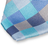Cravate Bleu-Gris-Aqua à carreaux - Thumbnail 2