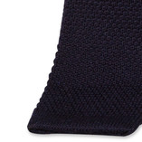 Cravate tricot bleu foncé - Thumbnail 2