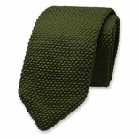 Cravate tricot Rouge Vert Foncé - Thumbnail 1