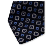 Bleu Foncé - Motif Cravate Gris - Thumbnail 2