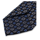 Bleu Foncé - Motif Cravate Gris - Thumbnail 3