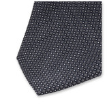 Cravate Anthracite - Motif Bleu Foncé - Thumbnail 2