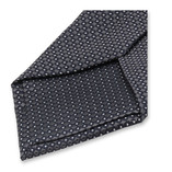 Cravate Anthracite - Motif Bleu Foncé - Thumbnail 3