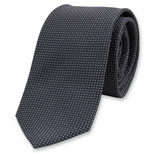 Cravate Anthracite - Motif Bleu Foncé - Thumbnail 1