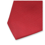Cravate Rouge À Pois Gris Clair - Thumbnail 2