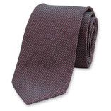 Cravate de luxe Bordeaux - Pois Gris Clair - Thumbnail 1