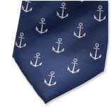 Cravate Bleu Marine - Motif d'ancre - Thumbnail 2