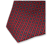 Cravate Bleu Foncé Motif Rouge - Thumbnail 2