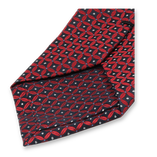 Cravate Bleu Foncé Motif Rouge - Thumbnail 3