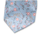 Cravate bleu clair à motif floral fin - Thumbnail 2