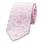 Cravate en Coton Toile de Jouy - Rose Clair - Thumbnail 1