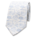 Cravate en Coton Toile de Jouy - Bleu clair - Thumbnail 1