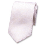 Cravate Blanc Motif dentelle Jacquard - Thumbnail 1