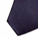 Cravate bleu foncé à pois - Thumbnail 2