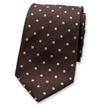 Cravate marron à pois - Thumbnail 1