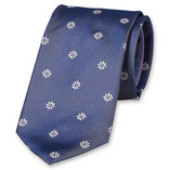 Cravate bleu marine à motif floral - Thumbnail 1