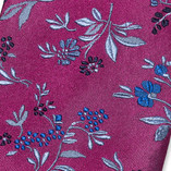 Cravate Violette Fleurs - Thumbnail 3