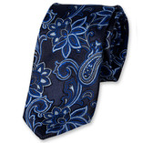 Cravate Motif floral bleu - Thumbnail 1