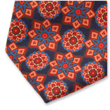 Cravate Médaillon Bleu Foncé - Thumbnail 2