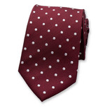 Cravate à Pois Rouge Bordeaux - Thumbnail 1