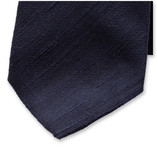Cravate bleu foncé - Soie italienne - Thumbnail 2