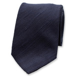 Cravate bleu foncé - Soie italienne - Thumbnail 1