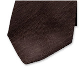 Cravate marron foncé - Soie italienne - Thumbnail 2
