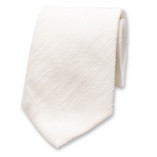 Cravate blanc cassé - Soie italienne - Thumbnail 1