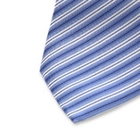 Cravate Bleu Clair Rayures Blanches - Thumbnail 2