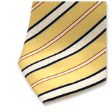 Cravate rayée Jaune blanc et bleu - Thumbnail 2