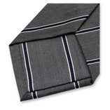 Cravate de luxe gris foncé - Rayures - Thumbnail 3
