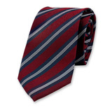 Cravate Rouge Foncé Rayée - Thumbnail 1