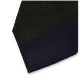 Cravate Block Stripe Bleu Foncé - Vert - Gris - Thumbnail 3