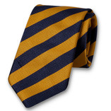 Cravate Ocre jaune/Bleu foncé - Thumbnail 1