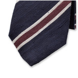 Cravate bleu foncé - Bordeaux - Soie italienne - Thumbnail 2