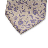 Cravate verte de luxe - Fleurs bleues - Thumbnail 2