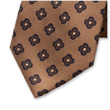 Cravate de luxe beige à fleurs - Thumbnail 2