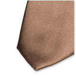 Cravate Marron Doré - Satin de soie italien - Thumbnail 2