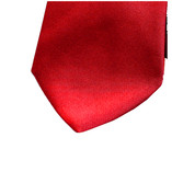 Cravate rouge - Satin de soie italien - Thumbnail 2